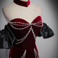 Wine Red Sweetheart Velvet Mermaid Long Formal Party Dress MD7359