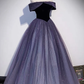 Shiny Off Shoulder Tulle A-Line Formal Evening Dress MD7206