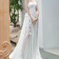 Elegant White Straps Lace A-Line Wedding Dress Birthday Dress MD7329