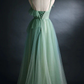 Light Green Straps Long A-Line Prom Dress Evening Dress Party Dresses MD7216