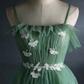 Light Green Straps Long A-Line Prom Dress Evening Dress Party Dresses MD7216