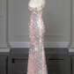 Shiny Pink Sequins Mermaid Long Prom Dress Birthday Gown MD7422