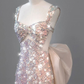 Shiny Pink Sequins Mermaid Long Prom Dress Birthday Gown MD7422