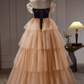 Elegant Off Shoulder Layered Tulle Ball Gown Long Prom Dress MD7303