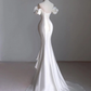 Chic White Sweetheart Mermaid Wedding Party Dress Satin Formal Dress MD7210