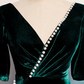 Dark Green Velvet Mermaid V-Neck Formal Dress Party Dress Long Evening Dress MD7218