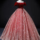 Burgundy/Pink Tulle Velvet Long Prom Dress, Burgundy Formal Dress MD7168