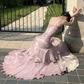 Silver Grey Straps Vintage Chiffon Long Party Dress Birthday Gown MD7487