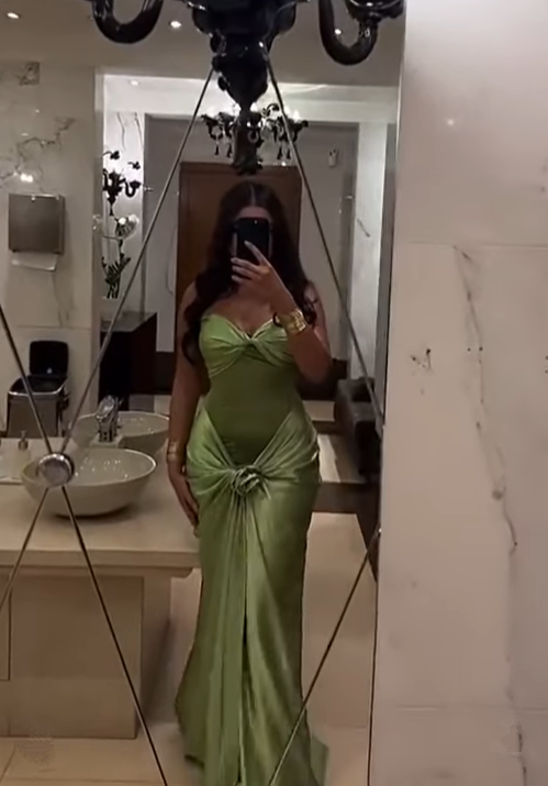 Elegant Green Sweetheart Satin Mermaid Long Formal Party Dress MD7433