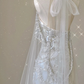 Stunning Halter A-Line Tulle Long Evening Party Dress Wedding Dress, D239