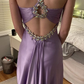 Elegant Purple Beading A-Line Long Formal Party Dress Birthday Dress MD7332