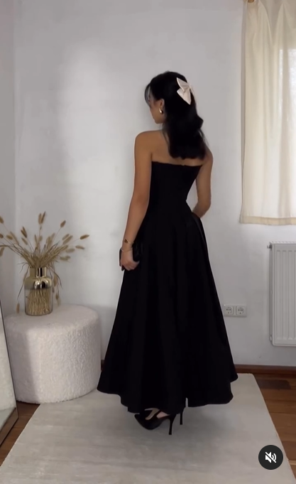 Black Sweetheart A-Line Long Formal Party Dress Birthday Dress MD7331