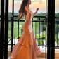 Silver Grey Straps Vintage Chiffon Long Party Dress Birthday Gown MD7487