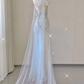 Stunning Halter A-Line Tulle Long Evening Party Dress Wedding Dress, D239