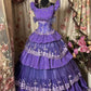 Purple Straps A-Line Tiered Vintage Ball Gown Prom Dress, D05