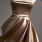 Vintage Straps A-Line Satin Simple Homecoming Dress Mini Birthday Outfits, D157