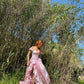 Pink Off Shoulder A-Line Satin Long Party Dress Birthday Outfits, D166