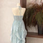 Light Blue Halter A-Line Chiffon Long Party Dress Vacation Dress, D167