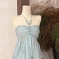 Light Blue Halter A-Line Chiffon Long Party Dress Vacation Dress, D167