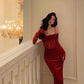 Charming Red Spaghetti Straps Mermaid Long Evening Party Dress, D179