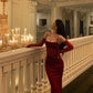 Charming Red Spaghetti Straps Mermaid Long Evening Party Dress, D179