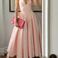 Pink Halter A-Line Long Party Dress Lovely Birthday Outfits, D188