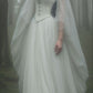 White Off Shoulder A-Line Chiffon Retro Long Prom Dress, D18