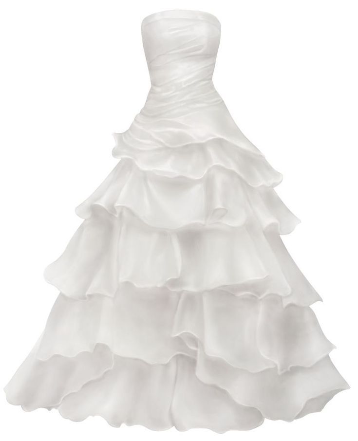 Ivory Strapless A-Line Tiered Long Party Gown Wedding Dress, D19