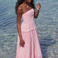 Pink Strapless A-Line Long Party Dress Fashion Holiday Dress, D190