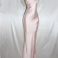 Light Pink Straps Mermaid Satin Long Party Dress Bridesmaid Dress, D216