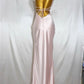 Light Pink Straps Mermaid Satin Long Party Dress Bridesmaid Dress, D216