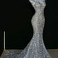 Gorgeous Sleeveless Mermaid Shiny Long Prom Dress Evening Gown, D224