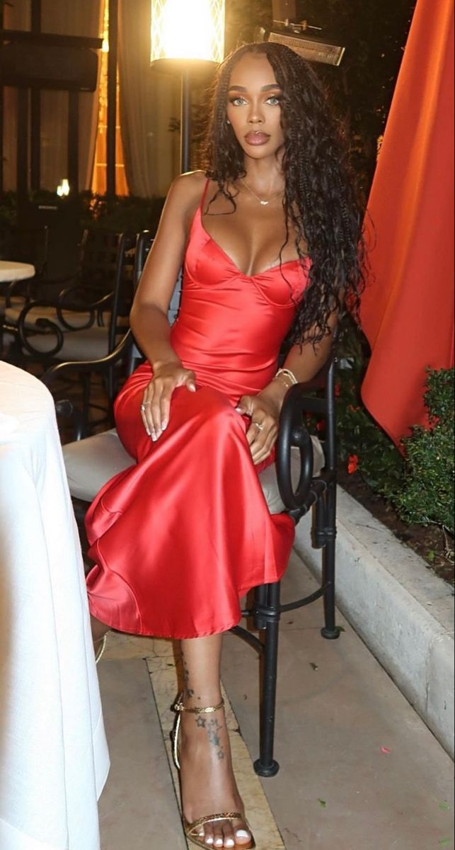 Sexy Red Spaghetti Straps Sheath Satin Long Evening Dress, D152