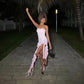 Light Pink Strapless Sheath Ruffles Long Party Dress Wedding Guest Dress, D288