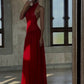 Charming Red Halter Backless A-Line Long Party Drses Evening Dress, D298