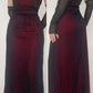 Vintage Burgundy Spaghetti Straps Tulle Sheath Long Evening Party Dress, D305