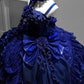 Royal Blue Gothic Straps Quinceanera Dress Birthday Ball Gown, D38