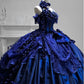 Royal Blue Gothic Straps Quinceanera Dress Birthday Ball Gown, D38