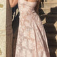 Pink A-Line Straps Long Party Dress Wedding Guest Dress, D47