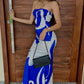 Blue Strapless Sheath Fashion Vacation Dress Long Party Dress, D65