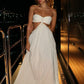 White Strapless A-Line Long Prom Dress Birthday Dress, D69