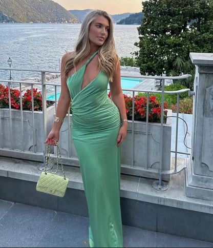 One Shoulder Sheath Green Long Prom Dress Formal Evening Dress, D99