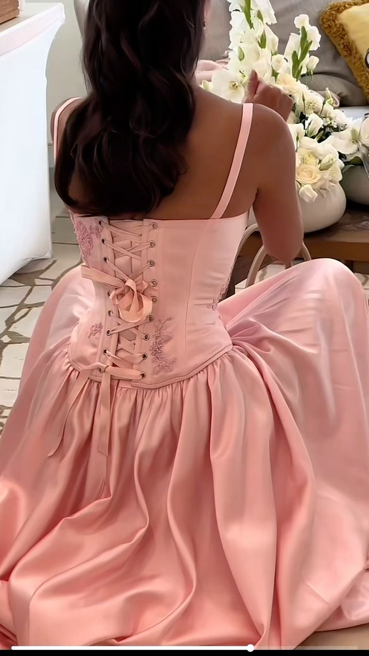 Sweet Pink Straps A-Line Satin Party Dress Beautiful Bridesmaid Dress MD7639