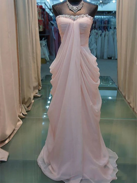 Sweetheart Pink Floor Length Prom Dresses Pink Formal Dresses MD7681