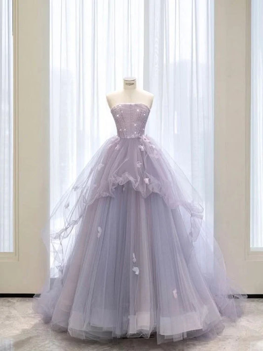 Sweetheart Lavender Tulle Ball Gown Sweet 16 Quinceanera Dress MD7731