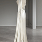 Elegant Ivory Halter Mermaid Satin Party Dress Wedding Reception Dress MD7766