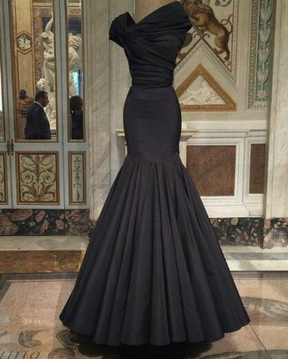 Elegant Black Off Shoulder Mermaid Long Formal Evening Gown MD7768