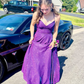 Shiny Purple Straps A-Line Long Formal Prom Dress MD7782