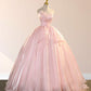 Pink Strapless A-Line Long Formal Party Dress Evening Gown MD7785