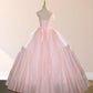 Pink Strapless A-Line Long Formal Party Dress Evening Gown MD7785